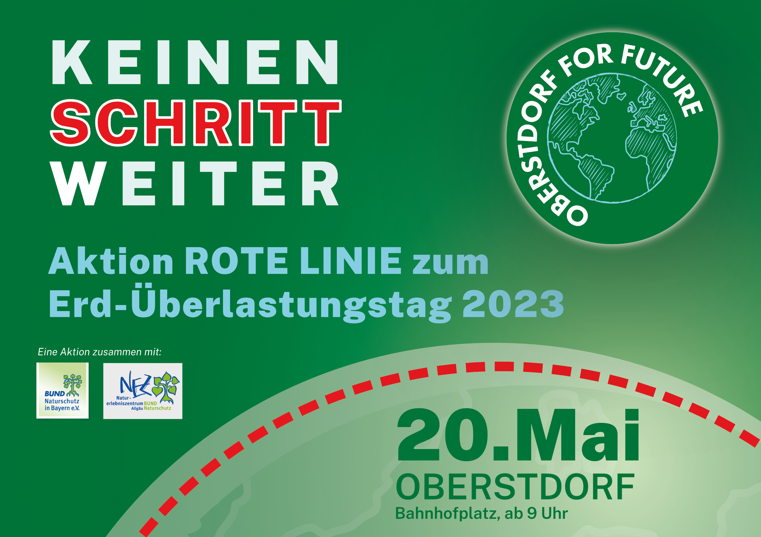 Oberstdorf for Future - Aktion Rote Linie zum Erdüberlastungstag 2023