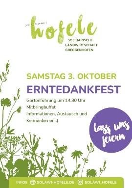 Erntedankfest SoLaWi Greggenhofen am 3.10.